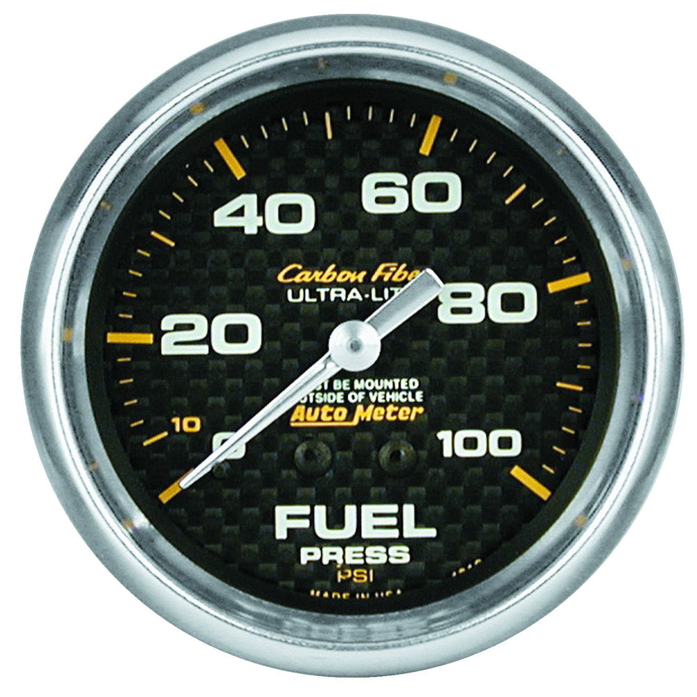 AutoMeter 2-5/8" Fuel Pressure, 0-100 Psi, Mechanical, Carbon Fiber