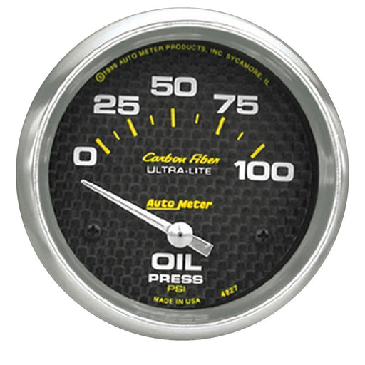 AutoMeter 2-5/8" Oil Pressure, 0-100 PSI, Air-Core, Carbon Fiber