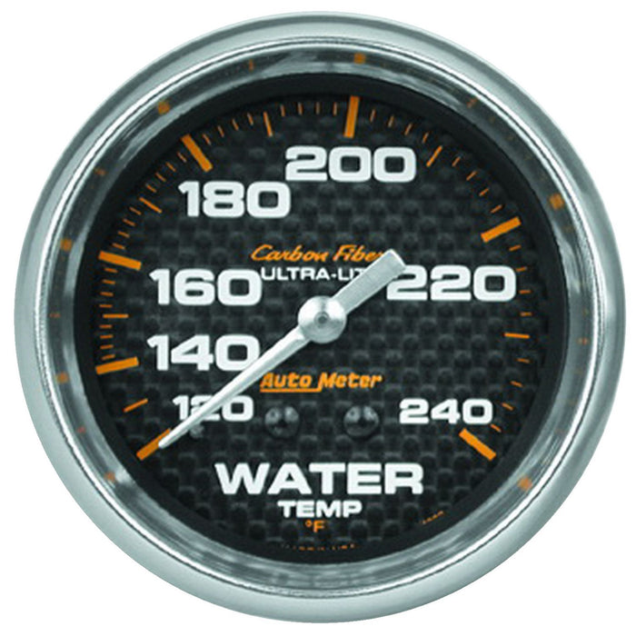 AutoMeter 2-5/8" Water Temperature, 120-240 ??F, 6 FT., Mechanical, Carbon Fiber