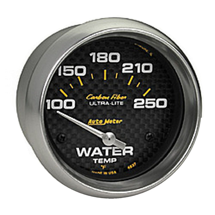AutoMeter 2-5/8" Water Temperature, 100-250 ??F, Air-Core, Carbon Fiber