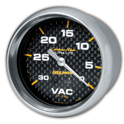 AutoMeter 2-5/8" Vacuum, 0-30 IN HG, Carbon Fiber