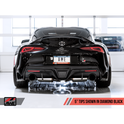 AWE 2020 Toyota Supra A90 Track Edition Exhaust - 5in Diamond Black Tips