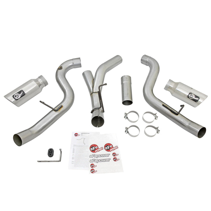 aFe Power Atlas 4 IN Aluminized Steel DPF-Back Exhaust System GM Diesel Trucks 2016 V8-6.6L (td) LML