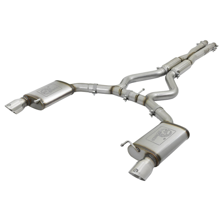aFe Power Mach Force-Xp 304 Stainless Steel Cat-Back Exhaust Ford Mustang 15-17 V8-5.0L/V6-3.7L