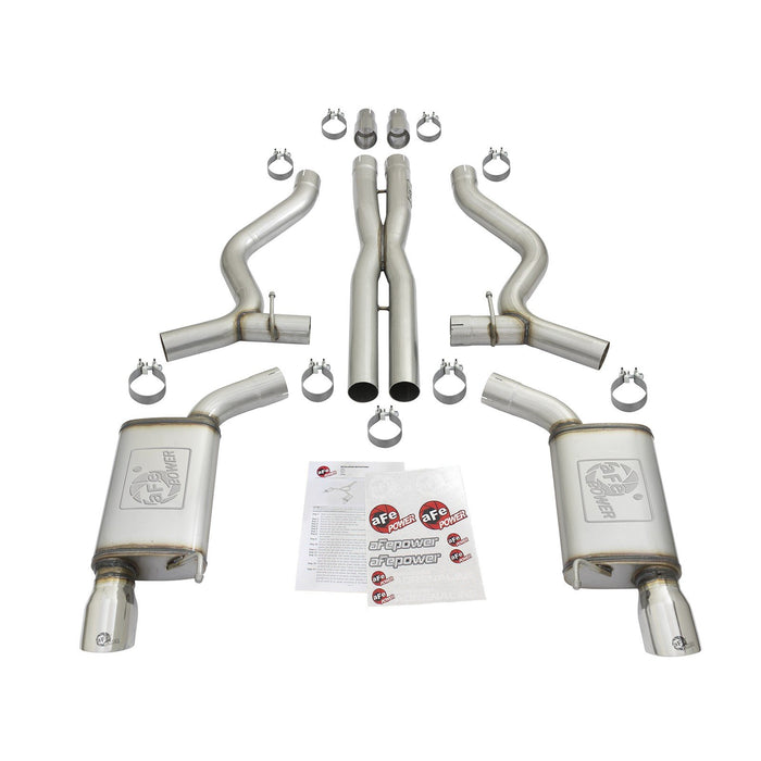aFe Power Mach Force-Xp 304 Stainless Steel Cat-Back Exhaust Ford Mustang 15-17 V8-5.0L/V6-3.7L