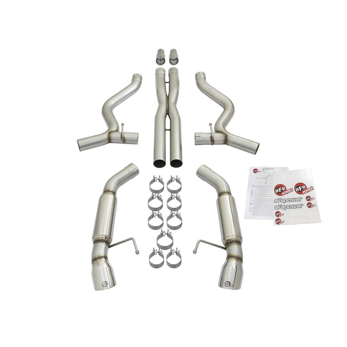 aFe Power Mach Force-Xp 304 Stainless Steel Cat-Back Exhaust System Ford Mustang 15-17 V8-5.0L/V6-3.7L