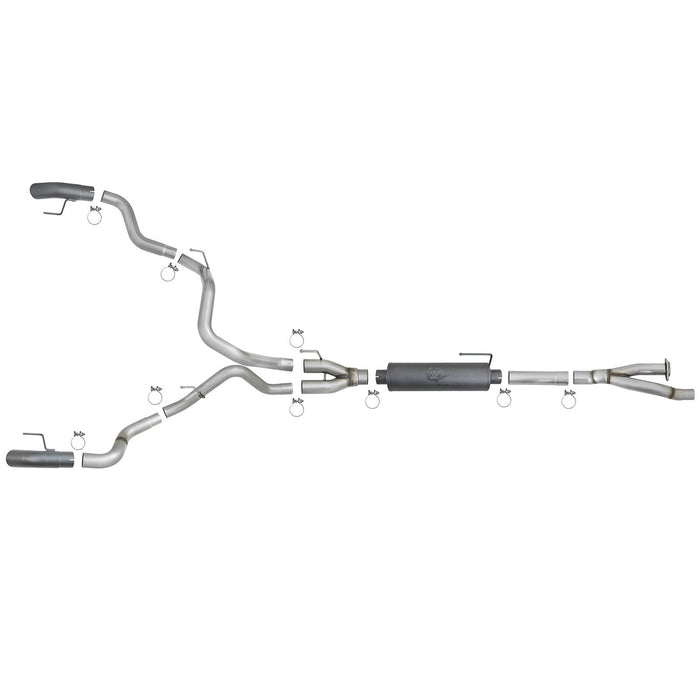 aFe Power Mach Force-Xp 3 IN 304 Stainless Cat-Back Hi-Tuck Exhaust System Ford F-150 Raptor 17-19 / F-150 Limited V6-3.5L (tt)