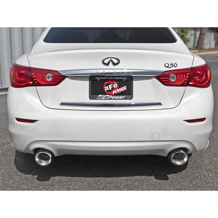 aFe Power Takeda 2-1/2 IN 304 Stainless Steel Axle-Back Exhaust System Infiniti Q50 16-20 V6-3.0L (tt)