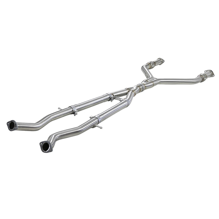 aFe Power Takeda 2-1/2 IN to 3 IN 304 Stainless Steel Street Series Y-Pipe Infiniti Q50/Q60 16-20 V6-3.0L (tt)