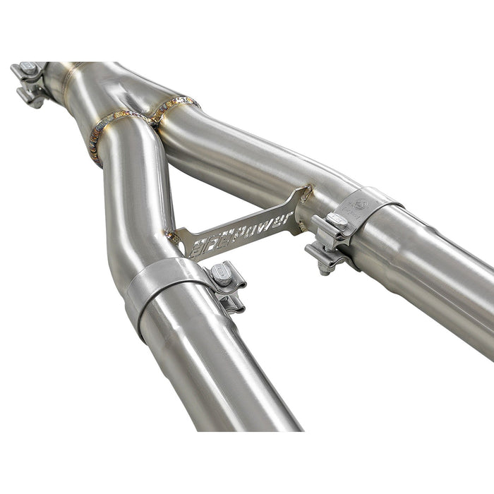 aFe Power Takeda 2-1/2 IN to 3 IN 304 Stainless Steel Street Series Y-Pipe Infiniti Q50/Q60 16-20 V6-3.0L (tt)