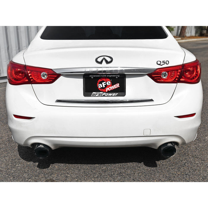 aFe Power Takeda 2-1/2 IN 304 Stainless Steel Cat-Back Exhaust System Infiniti Q50 16-20 V6-3.0L (tt)