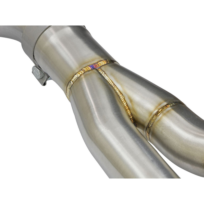 aFe Power Mach Force-Xp Down Pipe-Back Exhaust 3 to 2-1/2 IN 304 S/S w/ Carbon Fiber Tips BMW M2 (F87) 16-18 L6-3.0L (t) N55
