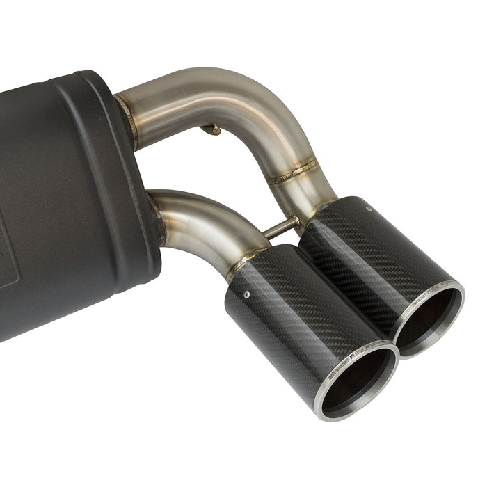 aFe Power Mach Force-Xp Down Pipe-Back Exhaust 3 to 2-1/2 IN 304 S/S w/ Carbon Fiber Tips BMW M2 (F87) 16-18 L6-3.0L (t) N55