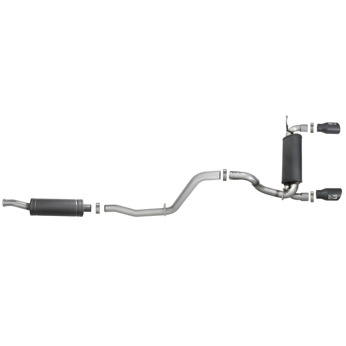 aFe Power Rebel Series 2-1/2 IN 304 Stainless Steel Cat-Back Exhaust System Jeep Wrangler (JL) 18-20 V6-3.6L