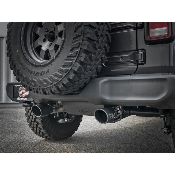 aFe Power Rebel Series 2-1/2 IN 304 Stainless Steel Cat-Back Exhaust System Jeep Wrangler (JL) 18-20 V6-3.6L