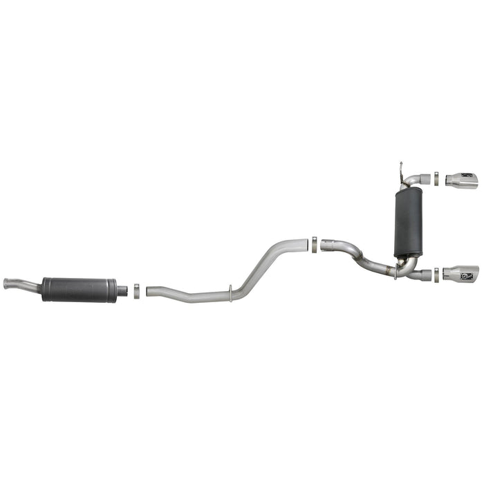 aFe Power Rebel Series 2-1/2 IN 304 Stainless Steel Cat-Back Exhaust System Jeep Wrangler (JL) 18-20 V6-3.6L