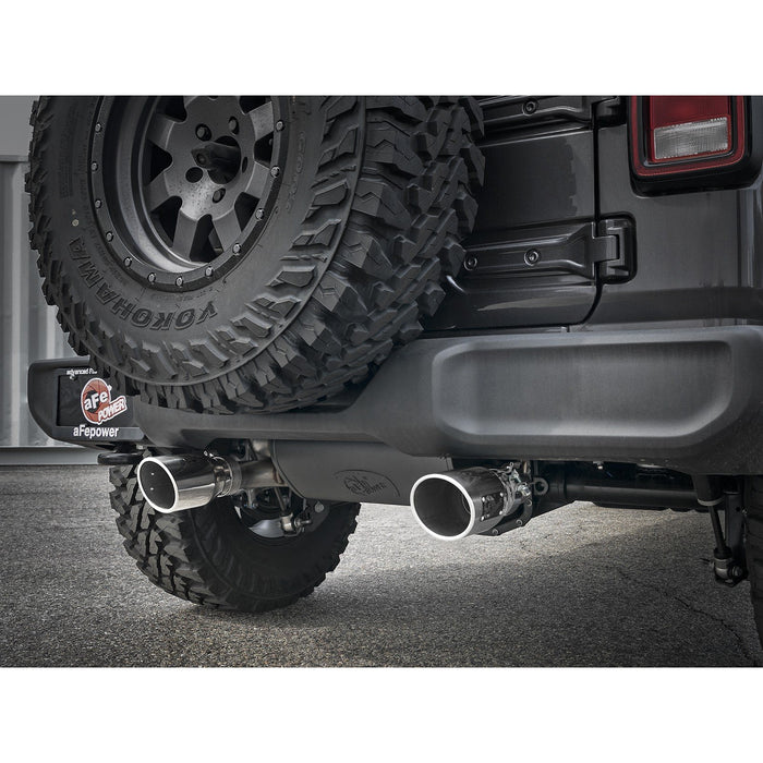 aFe Power Rebel Series 2-1/2 IN 304 Stainless Steel Cat-Back Exhaust System Jeep Wrangler (JL) 18-20 V6-3.6L