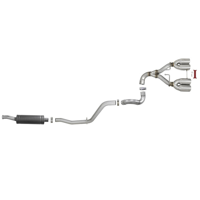 aFe Power Rebel Series 2-1/2 IN 304 Stainless Steel Cat-Back Exhaust System Jeep Wrangler (JL) 18-20 V6-3.6L