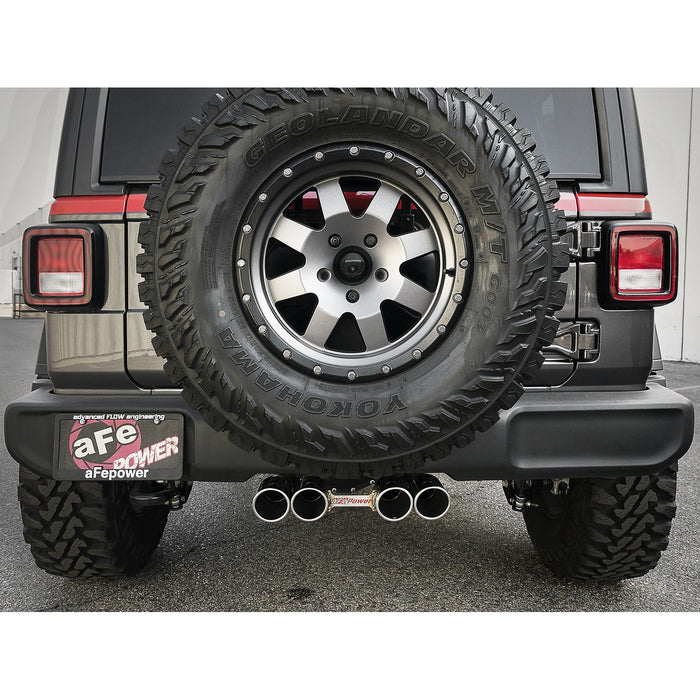 aFe Power Rebel Series 2-1/2 IN 304 Stainless Steel Cat-Back Exhaust System Jeep Wrangler (JL) 18-20 V6-3.6L