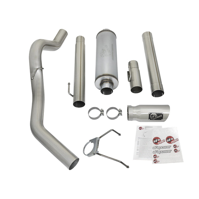 aFe Power Large Bore-HD 4 IN 409 Stainless Steel Cat-Back Exhaust System Dodge Diesel Trucks 03-04 L6-5.9L (td)