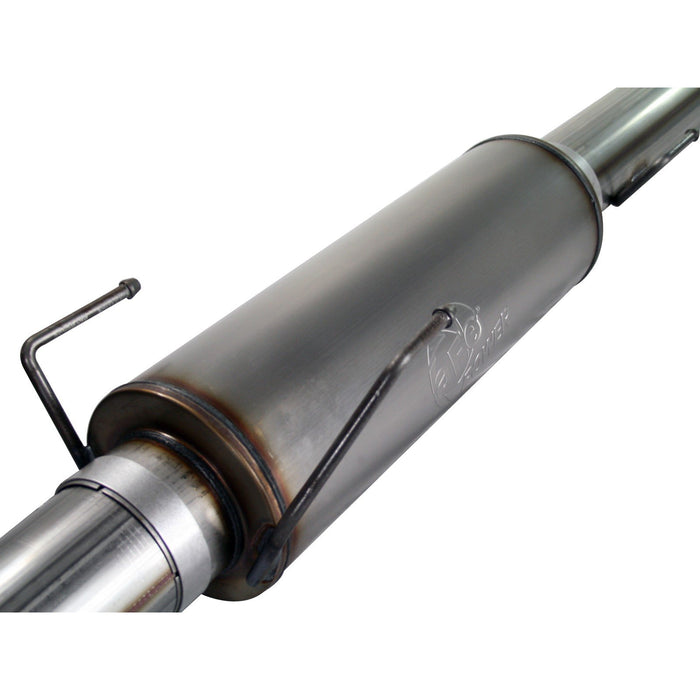 aFe Power Large Bore-HD 5 IN 409 Stainless Steel Cat-Back Exhaust System w/ Polished Tip Dodge Diesel Trucks 04.5-07 L6-5.9L (td)