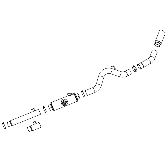 aFe Power Large Bore-HD 5 IN 409 Stainless Steel Cat-Back Exhaust System w/ Polished Tip Dodge Diesel Trucks 04.5-07 L6-5.9L (td)
