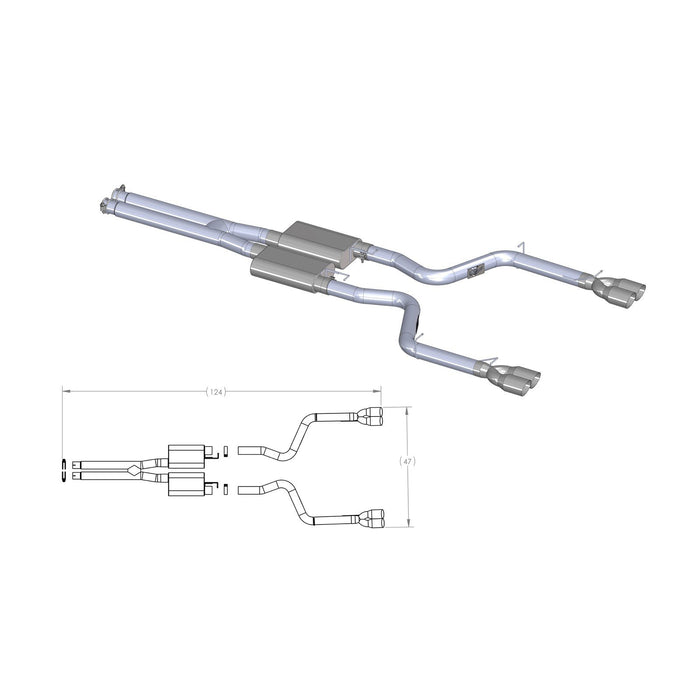 aFe Power Mach Force-Xp 3 IN 409 Stainless Steel Cat-Back Exhaust System Dodge Challenger R/T 09-14 V8-5.7L