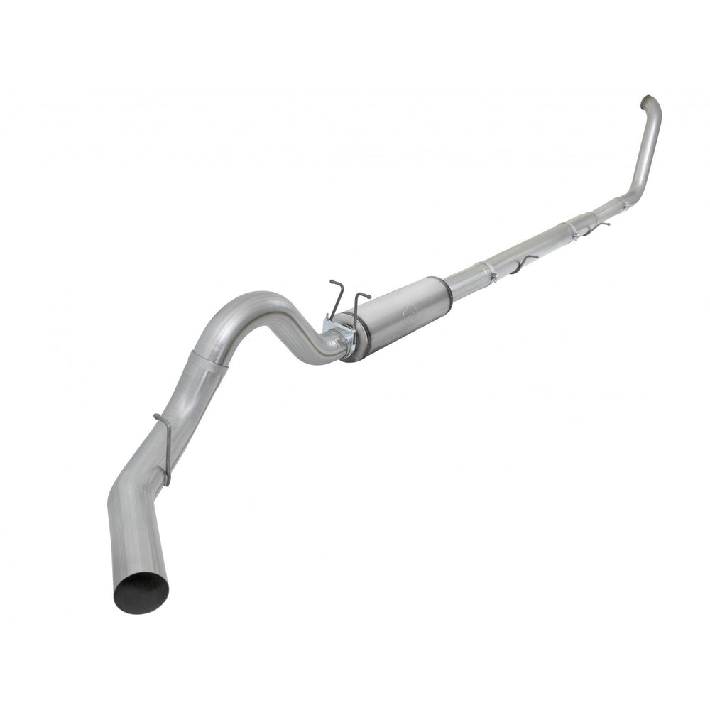 aFe Power Large Bore-HD 5 IN 409 Stainless Steel Turbo-Back Exhaust System w/ Muffler Ford Diesel Trucks 99-03 V8-7.3L (td)