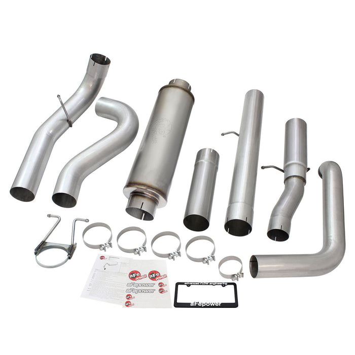 aFe Power Large Bore-HD 5 IN 409 Stainless Steel Turbo-Back Exhaust System w/ Muffler Ford Diesel Trucks 99-03 V8-7.3L (td)