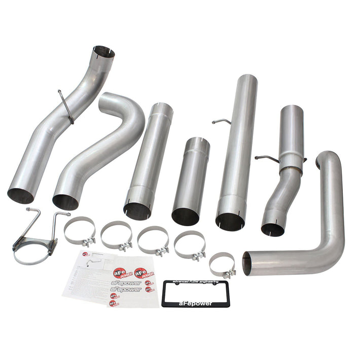 aFe Power Large Bore-HD 5 IN 409 Stainless Steel Turbo-Back Exhaust System w/ Muffler Ford Diesel Trucks 99-03 V8-7.3L (td)