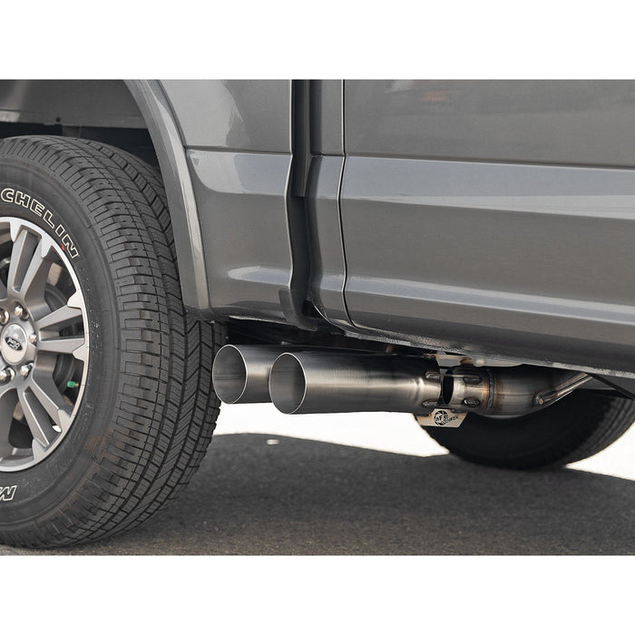 aFe Power Rebel 409 Stainless Steel DPF-Back Exhaust System Black Tips Ford F-150 18-20 V6-3.0L (td)