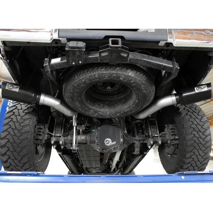 aFe Power Large Bore-HD 4 IN 409 Stainless Steel DPF-Back Exhaust System Ford Diesel Trucks 15-16 V8-6.7L (td)