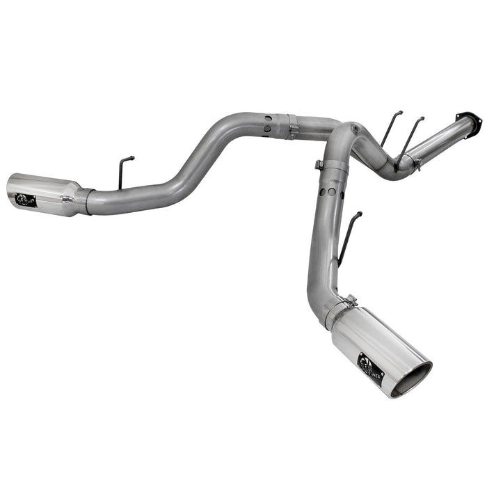 aFe Power Large Bore-HD 4 IN 409 Stainless Steel DPF-Back Exhaust System Ford Diesel Trucks 15-16 V8-6.7L (td)
