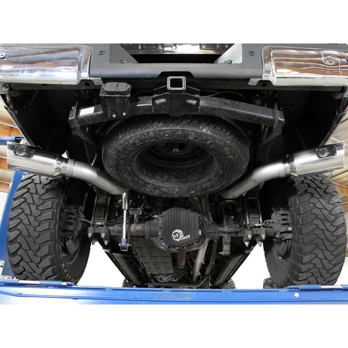 aFe Power Large Bore-HD 4 IN 409 Stainless Steel DPF-Back Exhaust System Ford Diesel Trucks 15-16 V8-6.7L (td)