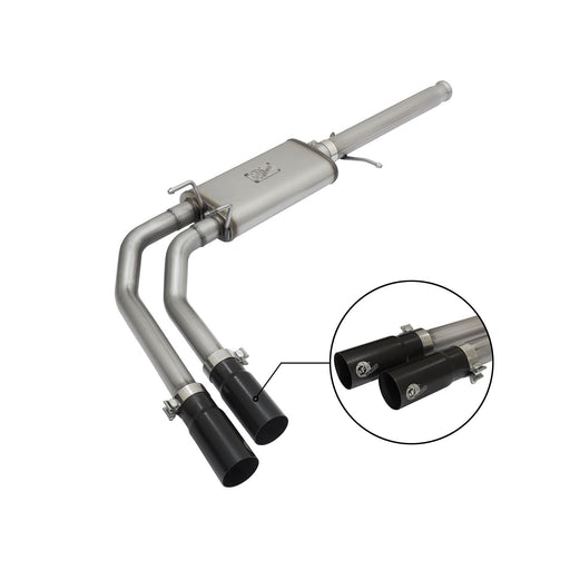 aFe Power Rebel Series 3 IN to 2-1/2 IN 409 Stainless Steel Cat-Back Exhaust w/Black Tip GM Silverado/Sierra 1500 09-18 / Silverado LD/Sierra Limited 2019 V6-4.3/V8-4.8/5.3L