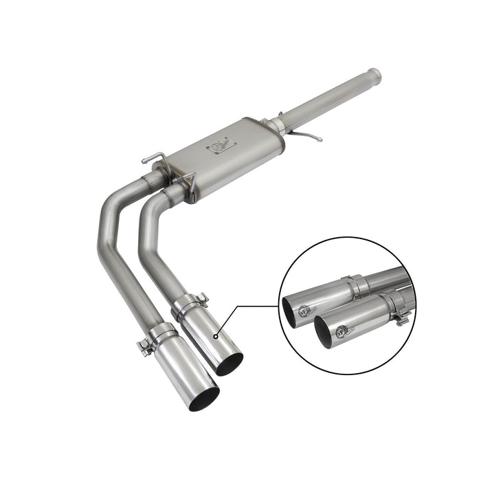 aFe Power Rebel Series 3 IN to 2-1/2 IN 409 Stainless Steel Cat-Back Exhaust w/Black Tip GM Silverado/Sierra 1500 09-18 / Silverado LD/Sierra Limited 2019 V6-4.3/V8-4.8/5.3L
