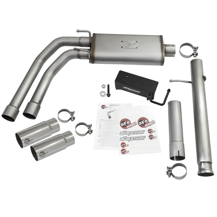aFe Power Rebel Series 3 IN to 2-1/2 IN 409 Stainless Steel Cat-Back Exhaust w/Black Tip GM Silverado/Sierra 1500 09-18 / Silverado LD/Sierra Limited 2019 V6-4.3/V8-4.8/5.3L