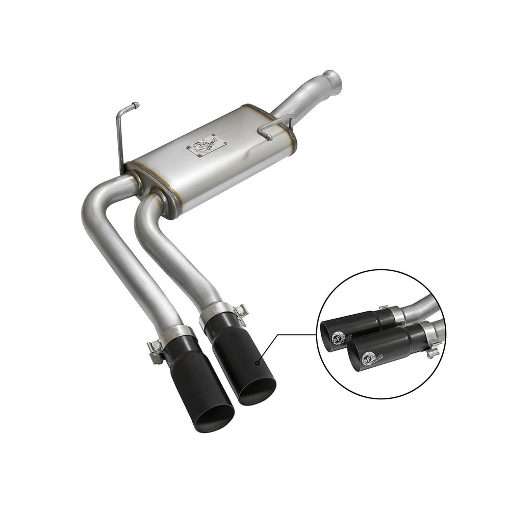 aFe Power Rebel Series 3 IN to 2-1/2 IN 409 Stainless Steel Cat-Back Exhaust w/Black Tip GM Silverado/Sierra 1500 09-18 / Silverado LD/Sierra Limited 2019 V6-4.3/V8-4.8/5.3L