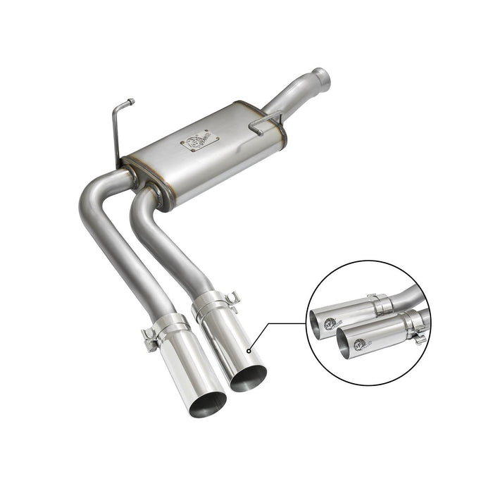 aFe Power Rebel Series 3 IN to 2-1/2 IN 409 Stainless Steel Cat-Back Exhaust w/Black Tip GM Silverado/Sierra 1500 09-18 / Silverado LD/Sierra Limited 2019 V6-4.3/V8-4.8/5.3L