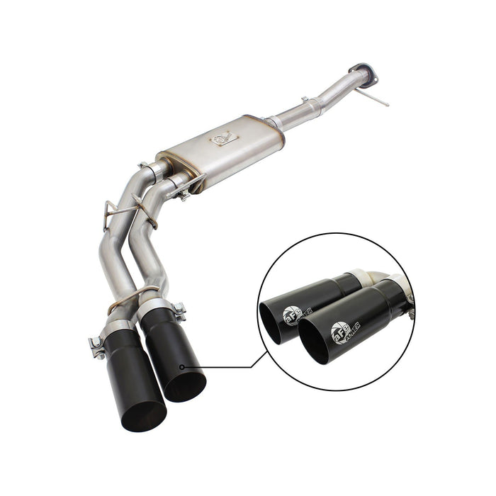 aFe Power Rebel Series 3 IN to 2-1/2 IN 409 Stainless Steel Cat-Back Exhaust Tip Ford F-150 09-14 V8-4.6L/5.4L/5.0L