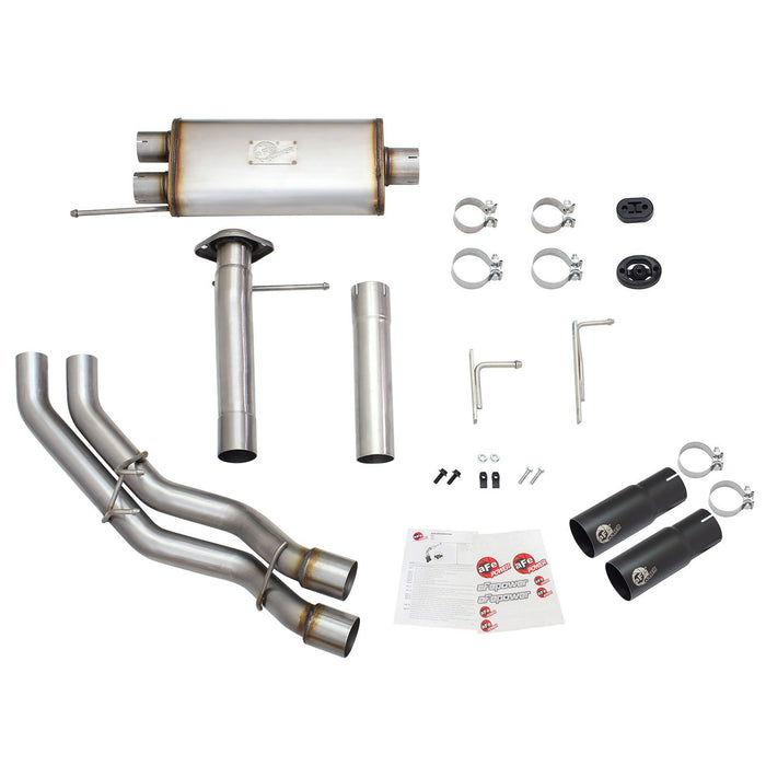 aFe Power Rebel Series 3 IN to 2-1/2 IN 409 Stainless Steel Cat-Back Exhaust Tip Ford F-150 09-14 V8-4.6L/5.4L/5.0L