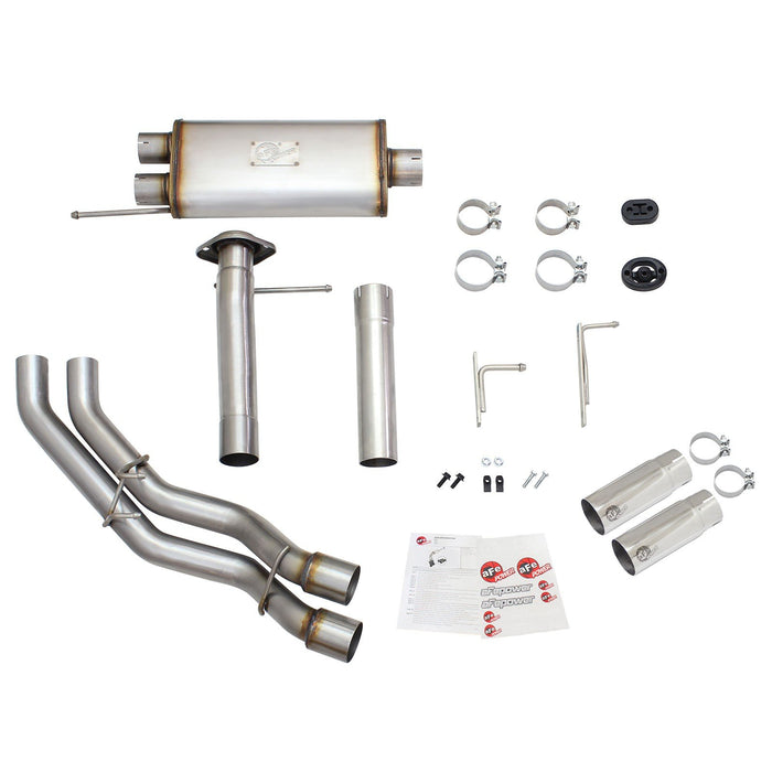 aFe Power Rebel Series 3 IN to 2-1/2 IN 409 Stainless Steel Cat-Back Exhaust Tip Ford F-150 09-14 V8-4.6L/5.4L/5.0L
