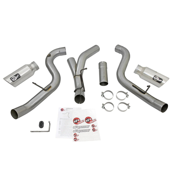 aFe Power Atlas 4 IN Aluminized Steel DPF-Back Exhaust System GM Diesel Trucks 2016 V8-6.6L (td) LML