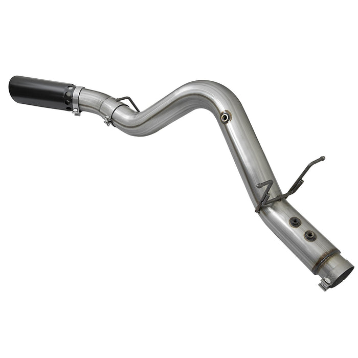 aFe Power Large Bore-HD 4 IN 409 Stainless Steel DPF-Back Exhaust System w/Black Tip GM Diesel Trucks 17-19 V8-6.6L (td) L5P