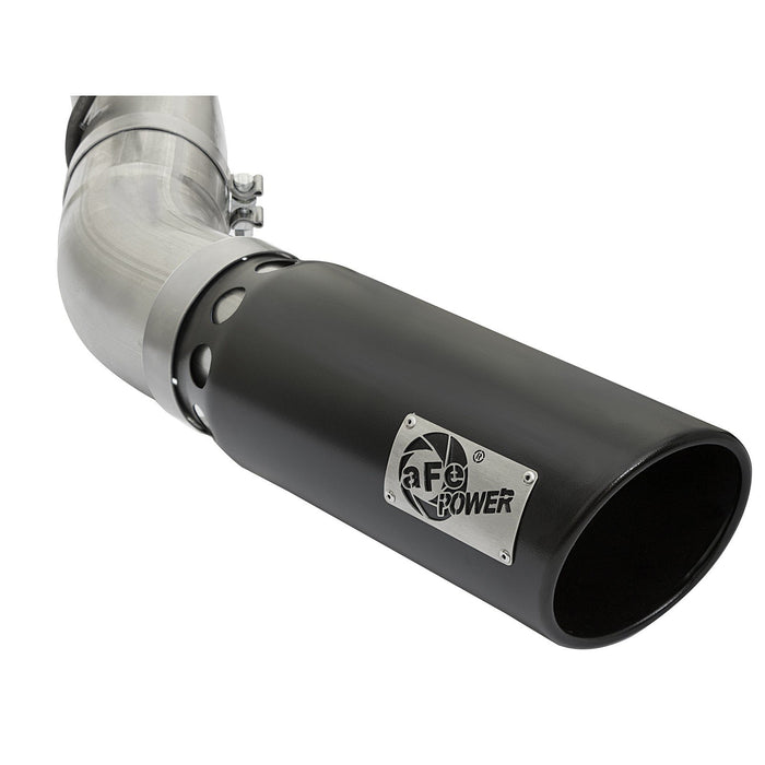 aFe Power Large Bore-HD 4 IN 409 Stainless Steel DPF-Back Exhaust System w/Black Tip GM Diesel Trucks 17-19 V8-6.6L (td) L5P