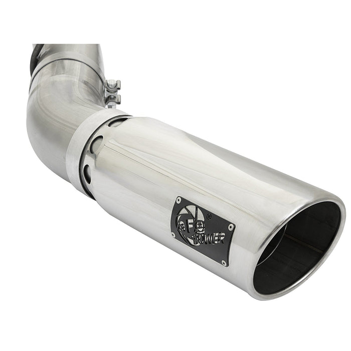 aFe Power Large Bore-HD 4 IN 409 Stainless Steel DPF-Back Exhaust System w/Black Tip GM Diesel Trucks 17-19 V8-6.6L (td) L5P