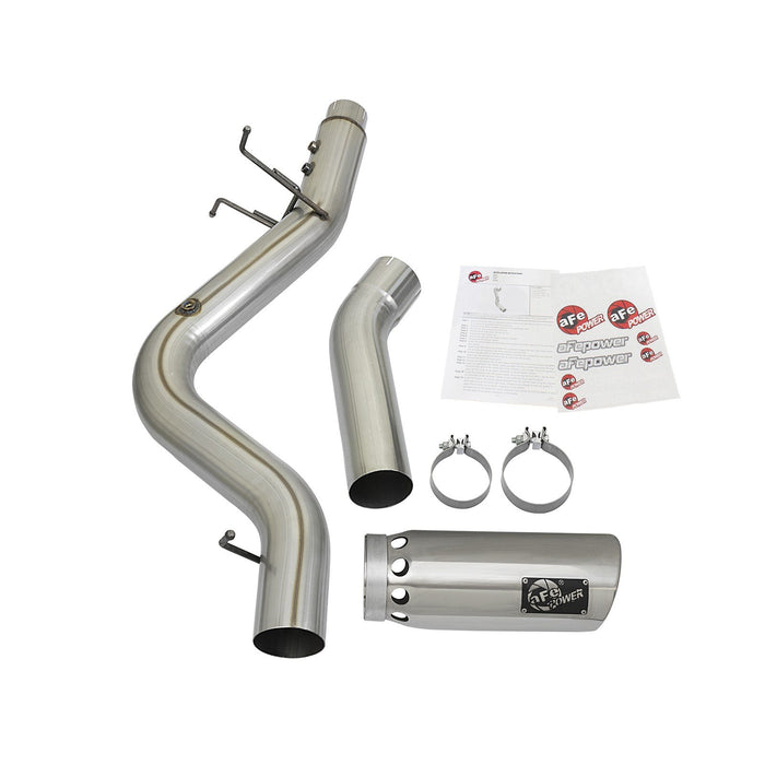 aFe Power Large Bore-HD 4 IN 409 Stainless Steel DPF-Back Exhaust System w/Black Tip GM Diesel Trucks 17-19 V8-6.6L (td) L5P