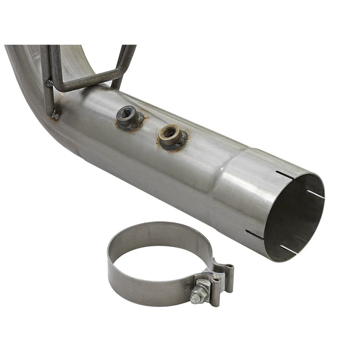 aFe Power Large Bore-HD 4 IN 409 Stainless Steel DPF-Back Exhaust System w/Dual Black Tips GM Diesel Trucks 17-19 V8-6.6L (td) L5P