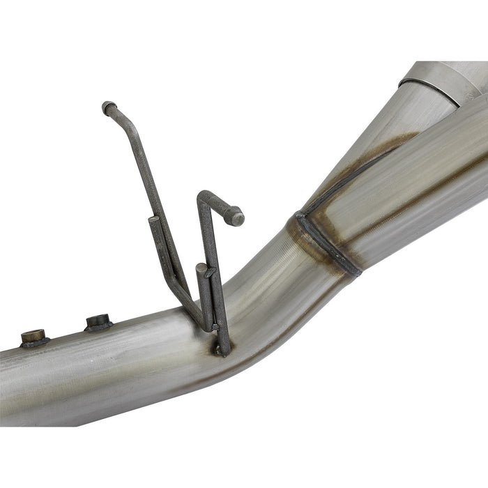 aFe Power Large Bore-HD 4 IN 409 Stainless Steel DPF-Back Exhaust System w/Dual Black Tips GM Diesel Trucks 17-19 V8-6.6L (td) L5P