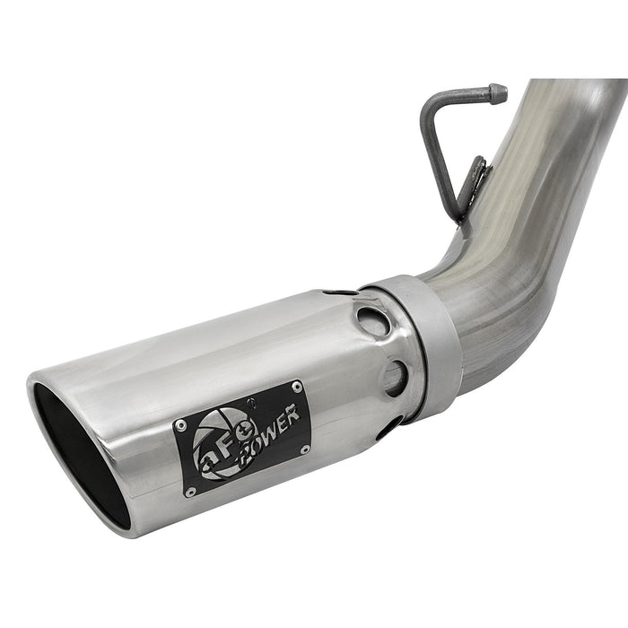 aFe Power Large Bore-HD 4 IN 409 Stainless Steel DPF-Back Exhaust System w/Dual Black Tips GM Diesel Trucks 17-19 V8-6.6L (td) L5P